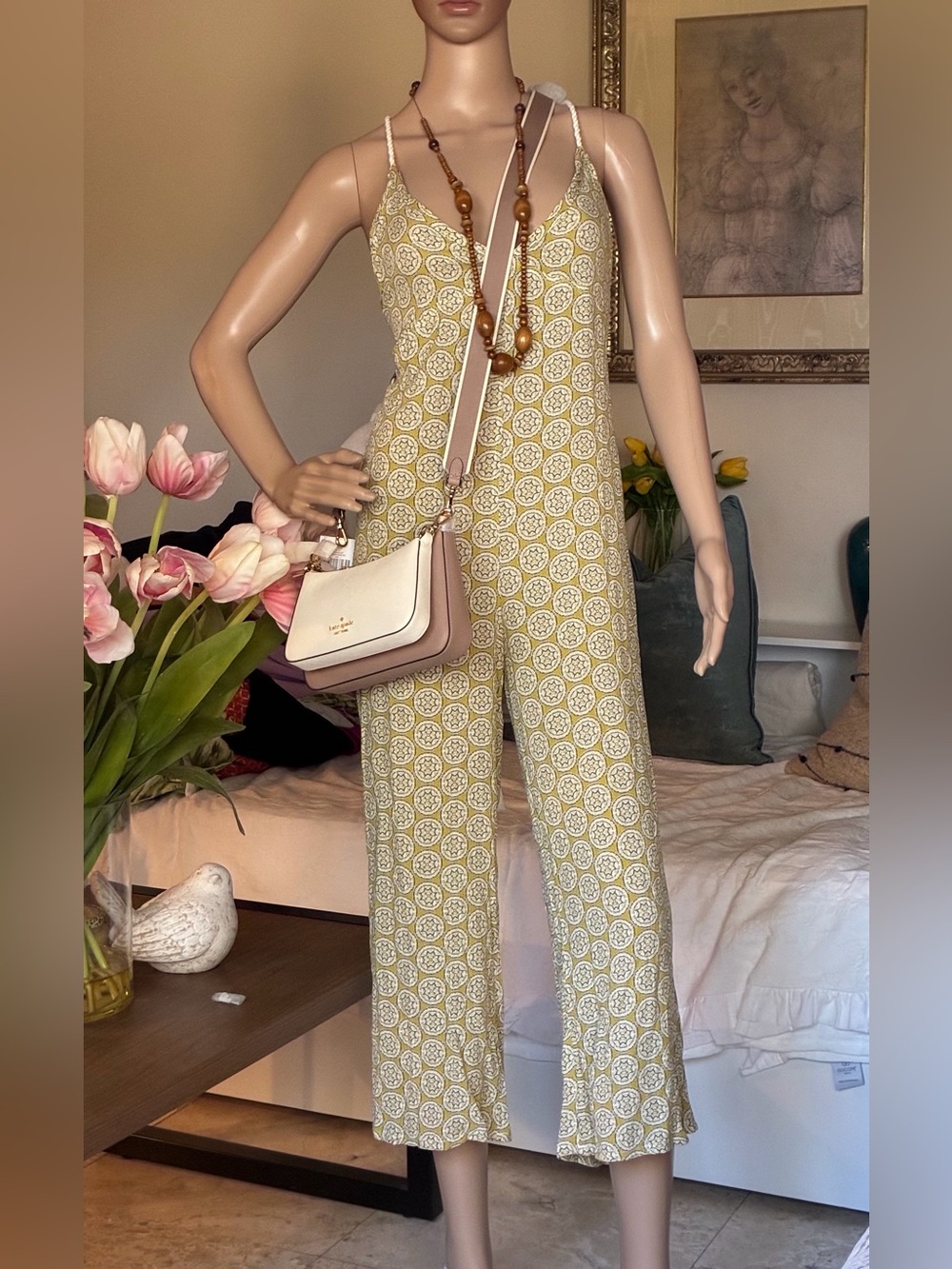 Skylar + Madison Skylar + Boho Geometric Open-Back Jumpsuit - Size S